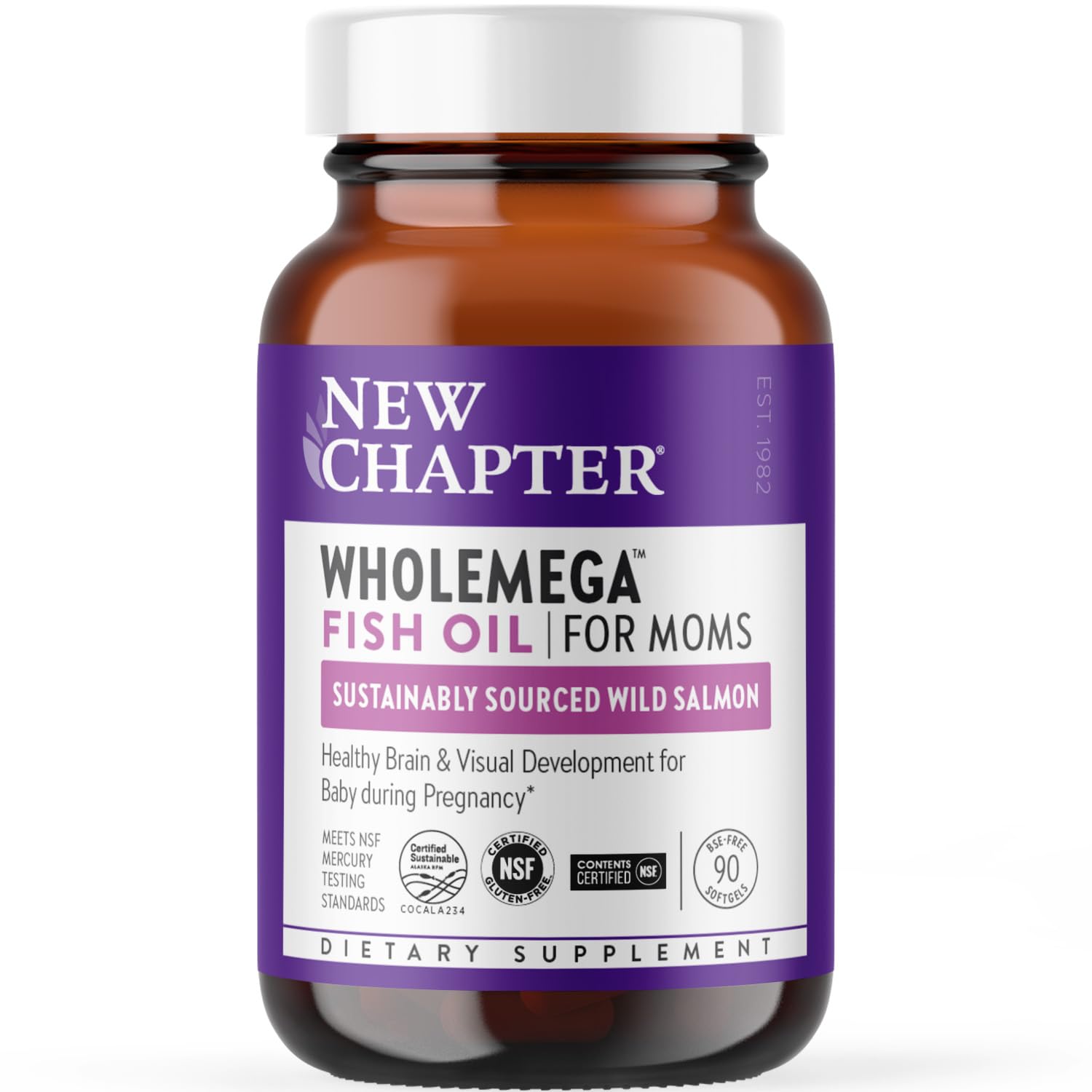 Suplemento de Aceite de Pescado New Chapter Wholemega para Mamás con 935 mg  - Venta Internacional