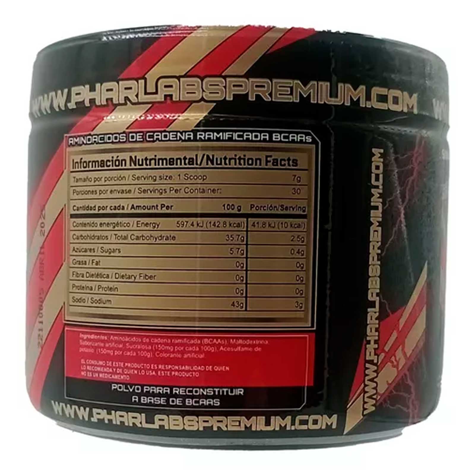 Foto 3 pulgar | Suplemento Phar Labs Aminoacidos Bcaas 30 Servicios