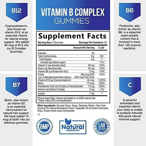 Foto 3 pulgar | Gomitas Con Complejo De Vitamina B Nature's Nutrition Extra Strength - Venta Internacional.