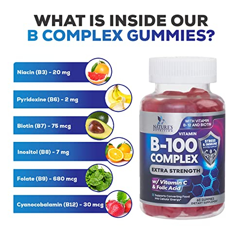 Foto 4 pulgar | Gomitas Con Complejo De Vitamina B Nature's Nutrition Extra Strength - Venta Internacional.
