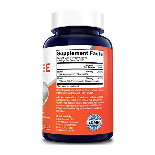 Foto 3 pulgar | Niacina Flush Free 500 Mg 200 Cápsulas (sin Ogm Y Sin Gluten - Venta Internacional.