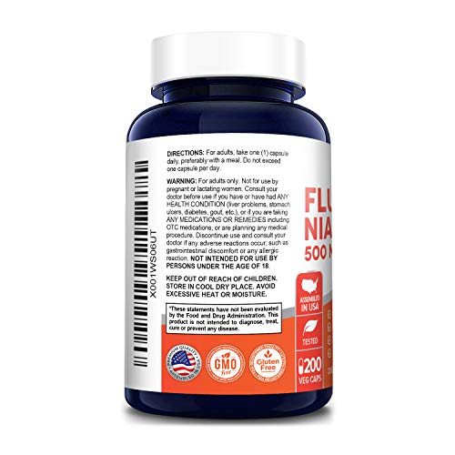 Foto 3 | Niacina Flush Free 500 Mg 200 Cápsulas (sin Ogm Y Sin Gluten - Venta Internacional.