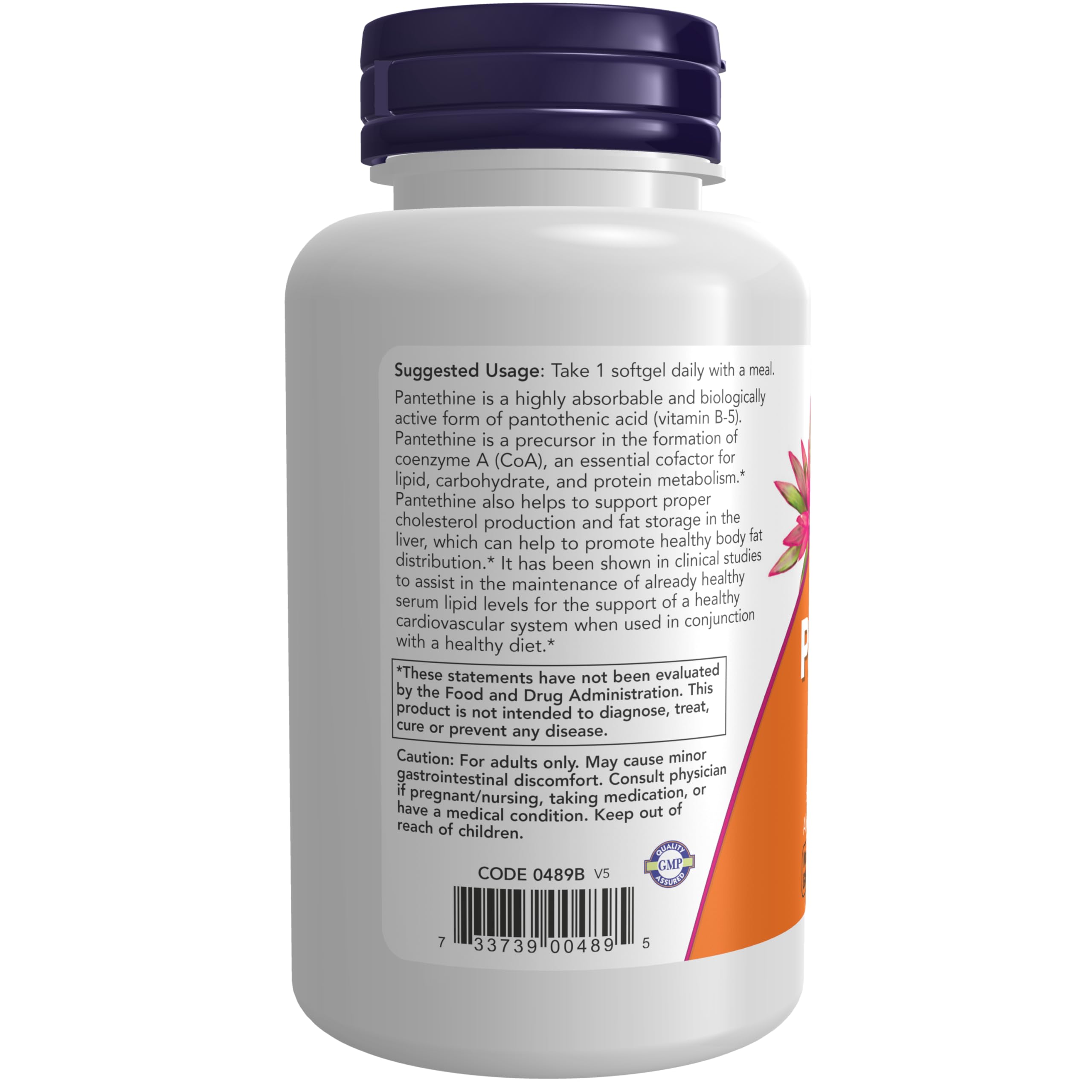 Foto 4 pulgar | Suplemento Now Pantetina (precursor De La Coenzima A) 600 Mg 60 So - Venta Internacional.
