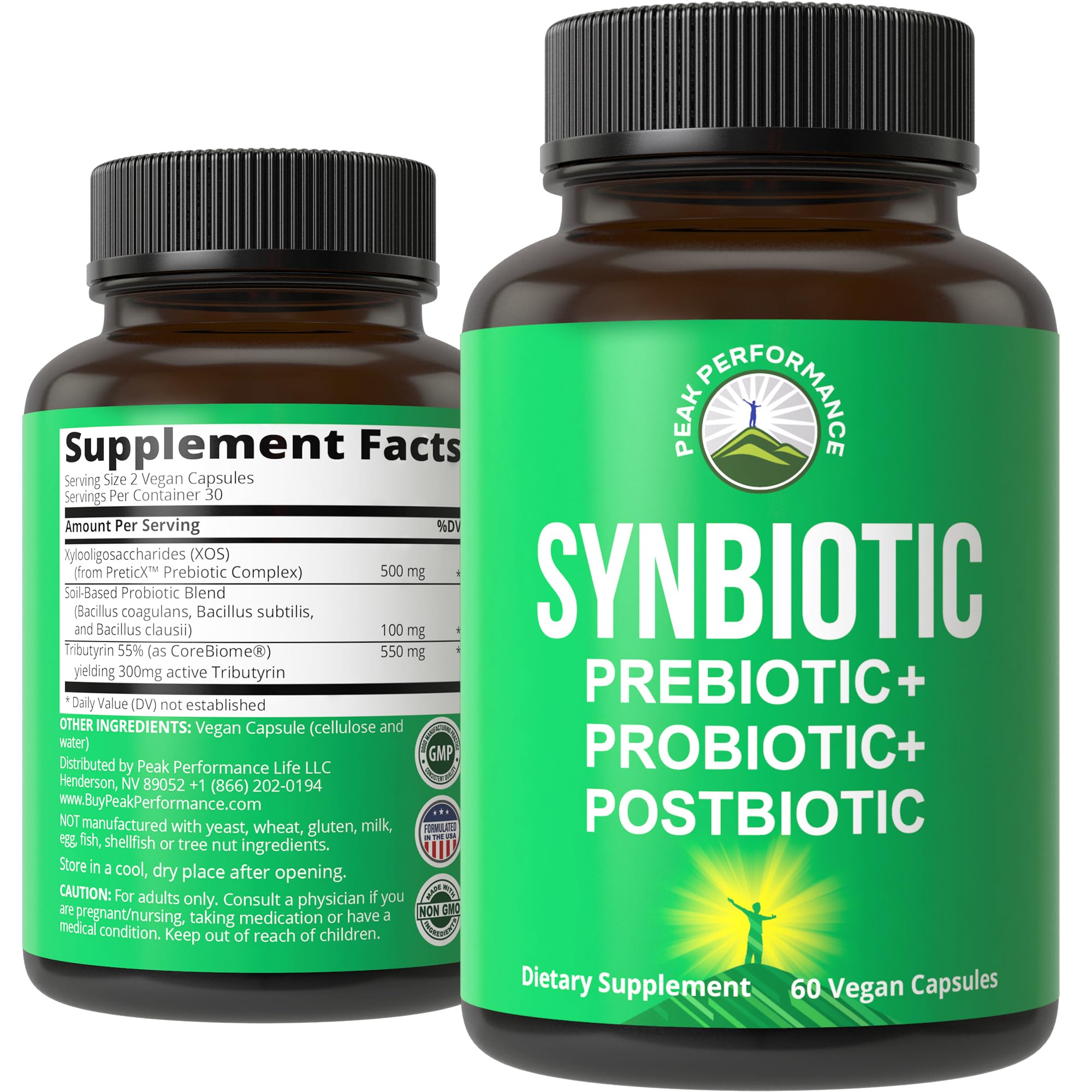 Suplemento Peak Performance Symbiotic 3 En 1 Con Prebiótico, P - Venta Internacional.