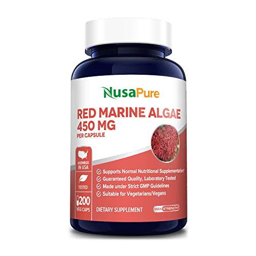 Foto 2 pulgar | Suplemento De Algas Marinas Rojas Nusapure 450 Mg 200 Cápsulas - Venta Internacional.