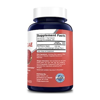 Foto 3 | Suplemento De Algas Marinas Rojas Nusapure 450 Mg 200 Cápsulas - Venta Internacional.