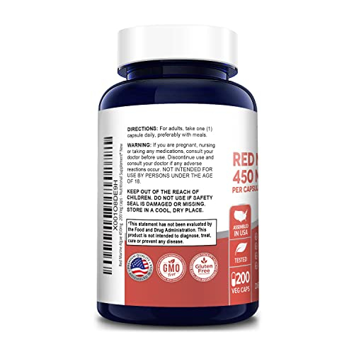 Foto 5 pulgar | Suplemento De Algas Marinas Rojas Nusapure 450 Mg 200 Cápsulas - Venta Internacional.