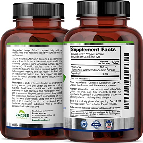 Foto 8 pulgar | Suplemento Zazzee (artemisinina, 100 Mg, Cápsulas, 120 Veganas) - Venta Internacional.