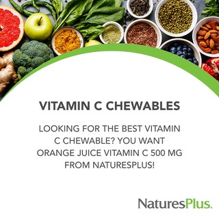 Foto 3 | Zumo De Naranja Masticable Con Vitamina C Nature's Plus, 500 Mg, 180 Tabletas - Venta Internacional.