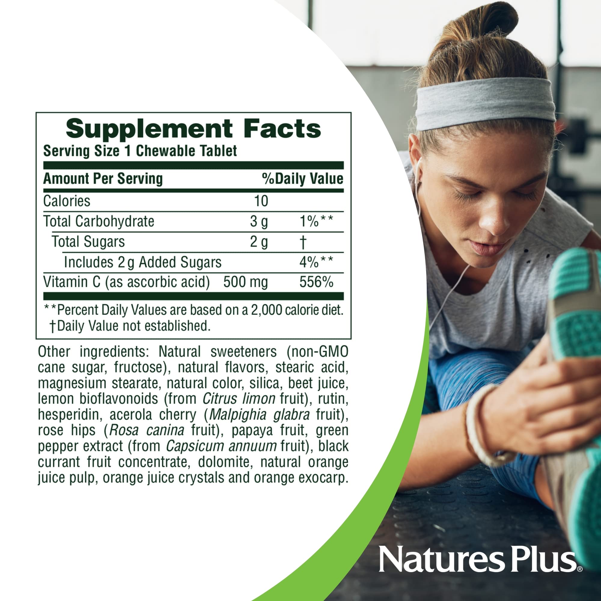 Foto 6 pulgar | Zumo De Naranja Masticable Con Vitamina C Nature's Plus, 500 Mg, 180 Tabletas - Venta Internacional.