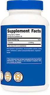 Foto 4 | Suplemento Nutricost L-citrulina 2500 Mg 120 Comprimidos - Venta Internacional.