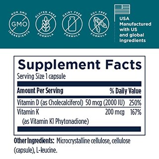 Foto 6 | Diseños De Suplementos Para La Salud Vitamin D Synergy 2000 Ui W/ K - Venta Internacional.