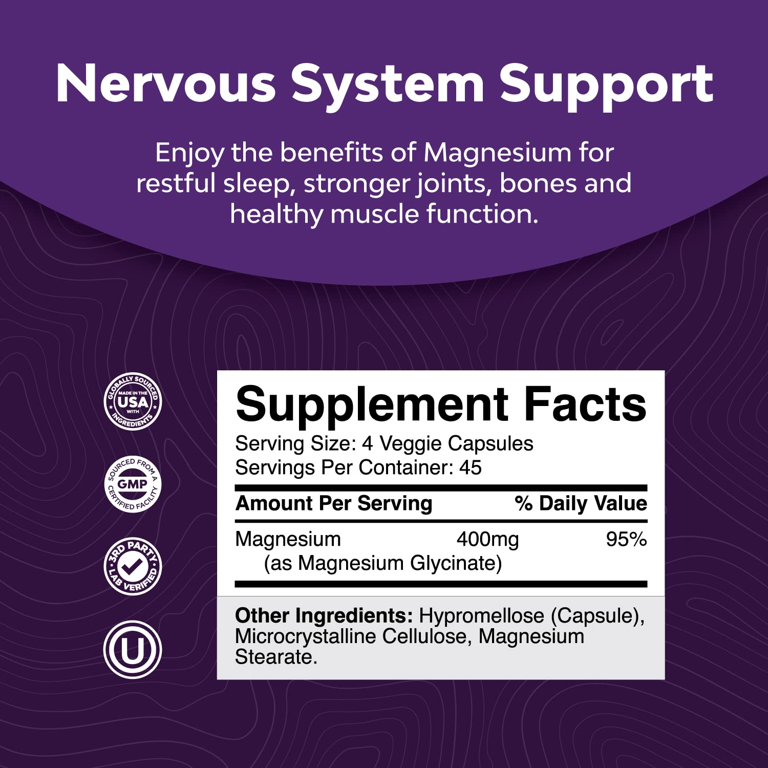 Foto 4 pulgar | Cápsulas De Glicinato De Magnesio Natures Craft 400 Mg Para Adultos - Venta Internacional.