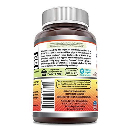 Foto 3 pulgar | Complementa 1000 Mg De Vitamina C De Amazing Formulas Con Escaramujo - Venta Internacional.