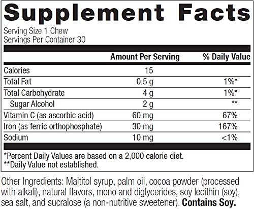 Foto 5 pulgar | Suplemento Bariatric Advantage Iron Chewy Bite Chocolate - Venta Internacional.