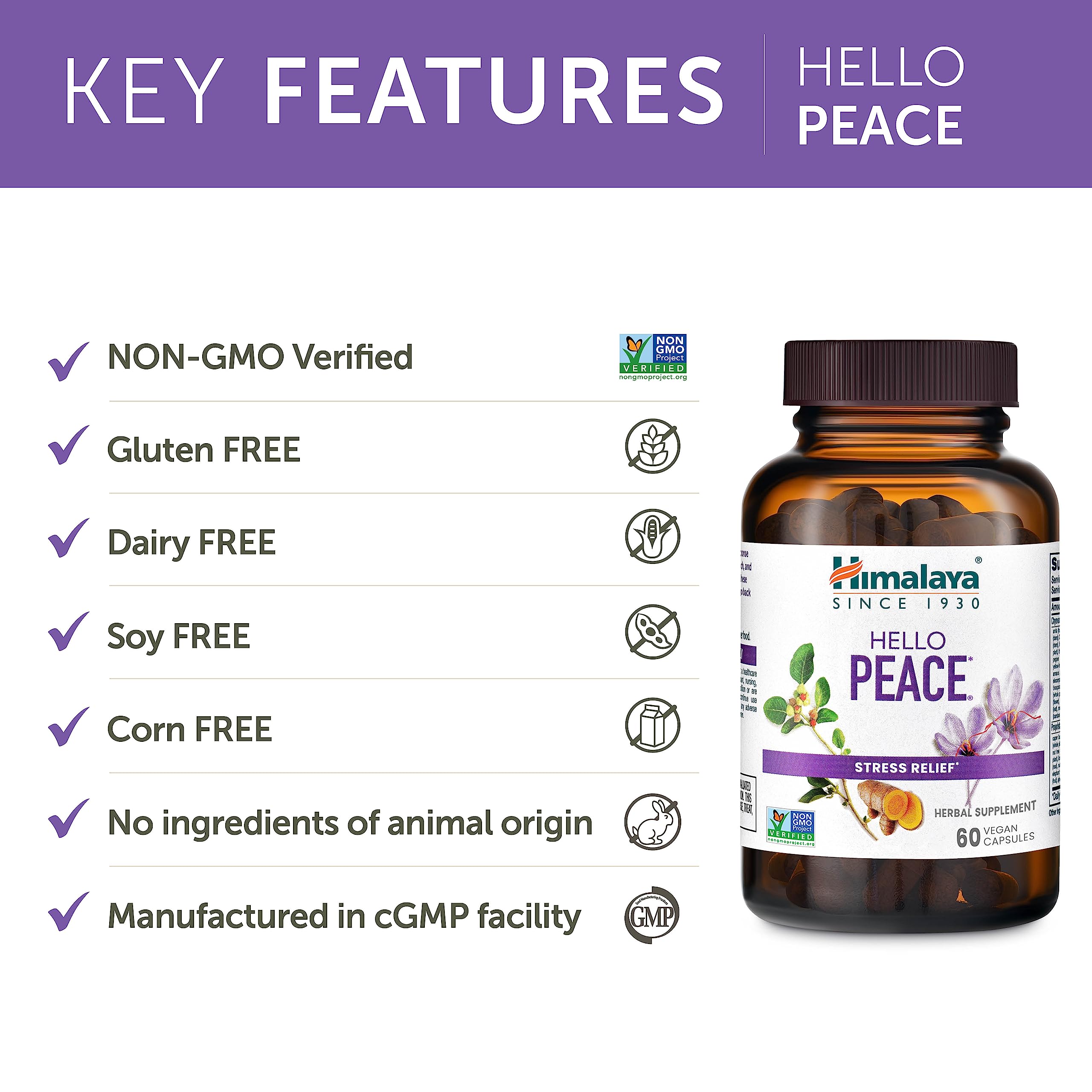 Foto 6 pulgar | Suplemento Herbal Himalaya Hello Peace Daily Stress Relief - Venta Internacional.