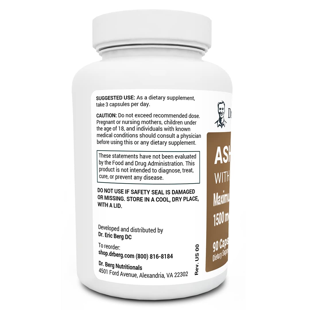 Foto 4 pulgar | Suplemento Dr. Berg En Cápsulas De Ashwagandha 90 X 1500 Mg - Venta Internacional.