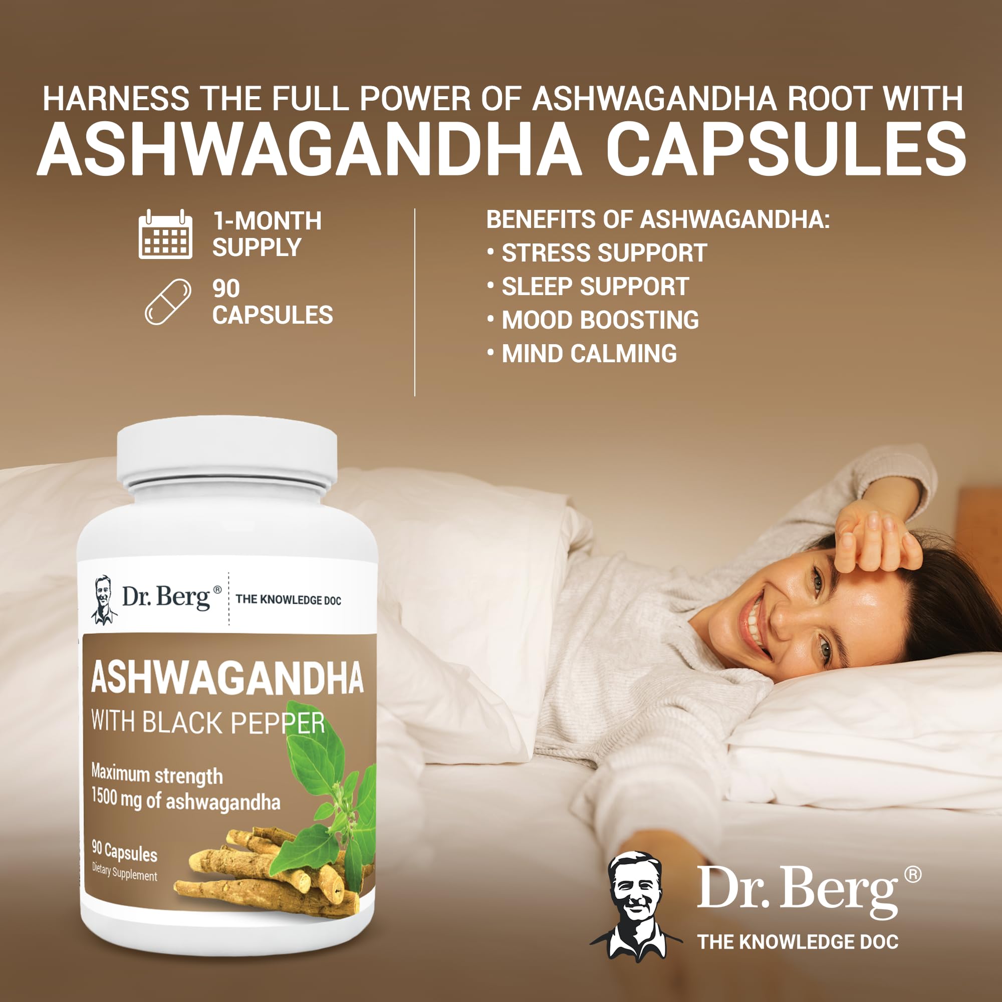 Foto 5 | Suplemento Dr. Berg En Cápsulas De Ashwagandha 90 X 1500 Mg - Venta Internacional.
