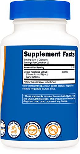 Foto 5 pulgar | Suplemento Nutricost Coleus Forskohlii 500 Mg 60 Cápsulas - Venta Internacional.