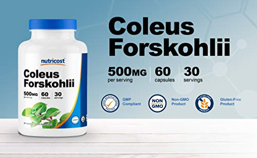 Foto 6 pulgar | Suplemento Nutricost Coleus Forskohlii 500 Mg 60 Cápsulas - Venta Internacional.