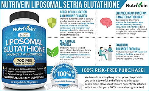 Foto 2 | Suplemento Nutrivein Glutatión Liposomal Setria  700 Mg 60  - Venta Internacional.