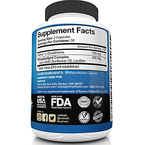 Foto 6 pulgar | Suplemento Nutrivein Glutatión Liposomal Setria  700 Mg 60  - Venta Internacional.