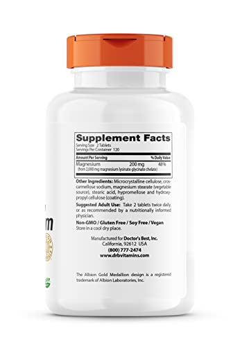 Foto 4 pulgar | Supplement Doctor's Best Magnesio De Alta Absorción 100 Mg - Venta Internacional.