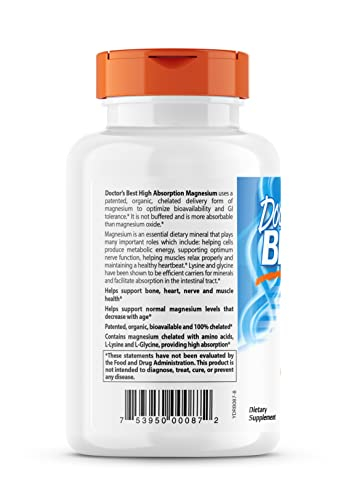 Foto 5 pulgar | Supplement Doctor's Best Magnesio De Alta Absorción 100 Mg - Venta Internacional.