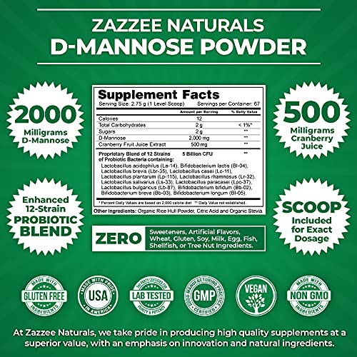 Foto 3 pulgar | Suplemento Zazzee D-mannose Powder Plus Con Probióticos 192 Ml - Venta Internacional.
