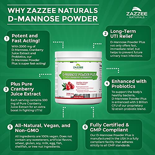 Foto 7 pulgar | Suplemento Zazzee D-mannose Powder Plus Con Probióticos 192 Ml - Venta Internacional.