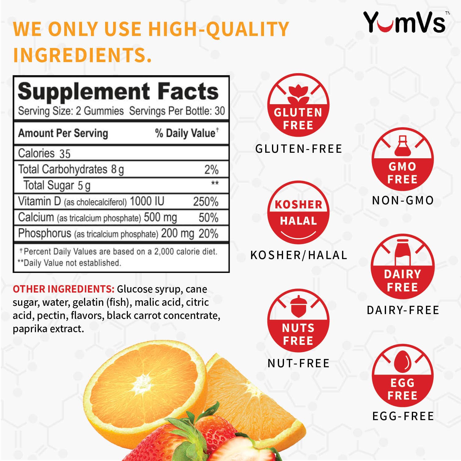 Foto 5 pulgar | Gomitas De Calcio Y Vitamina D3 Supplement Yumvs, 60 Unidades - Venta Internacional.