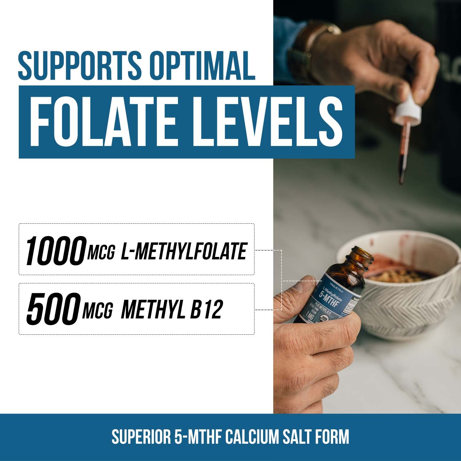 Foto 6 pulgar | Suplemento De Folato De Metilo Orgánico Triquetra Health 1000 Mcg +  - Venta Internacional.