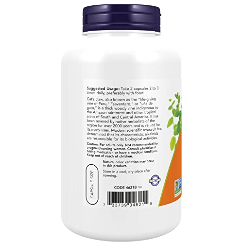 Foto 4 pulgar | Supplement Now Cat's Claw 500 Mg A Base De Hierbas 250 Cápsulas - Venta Internacional.