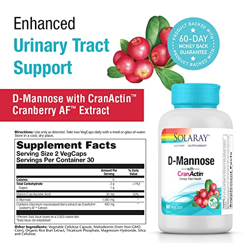 Foto 2 | Suplemento Solaray D-manose Con Cranactin Y Arándano 400 Mg - Venta Internacional.