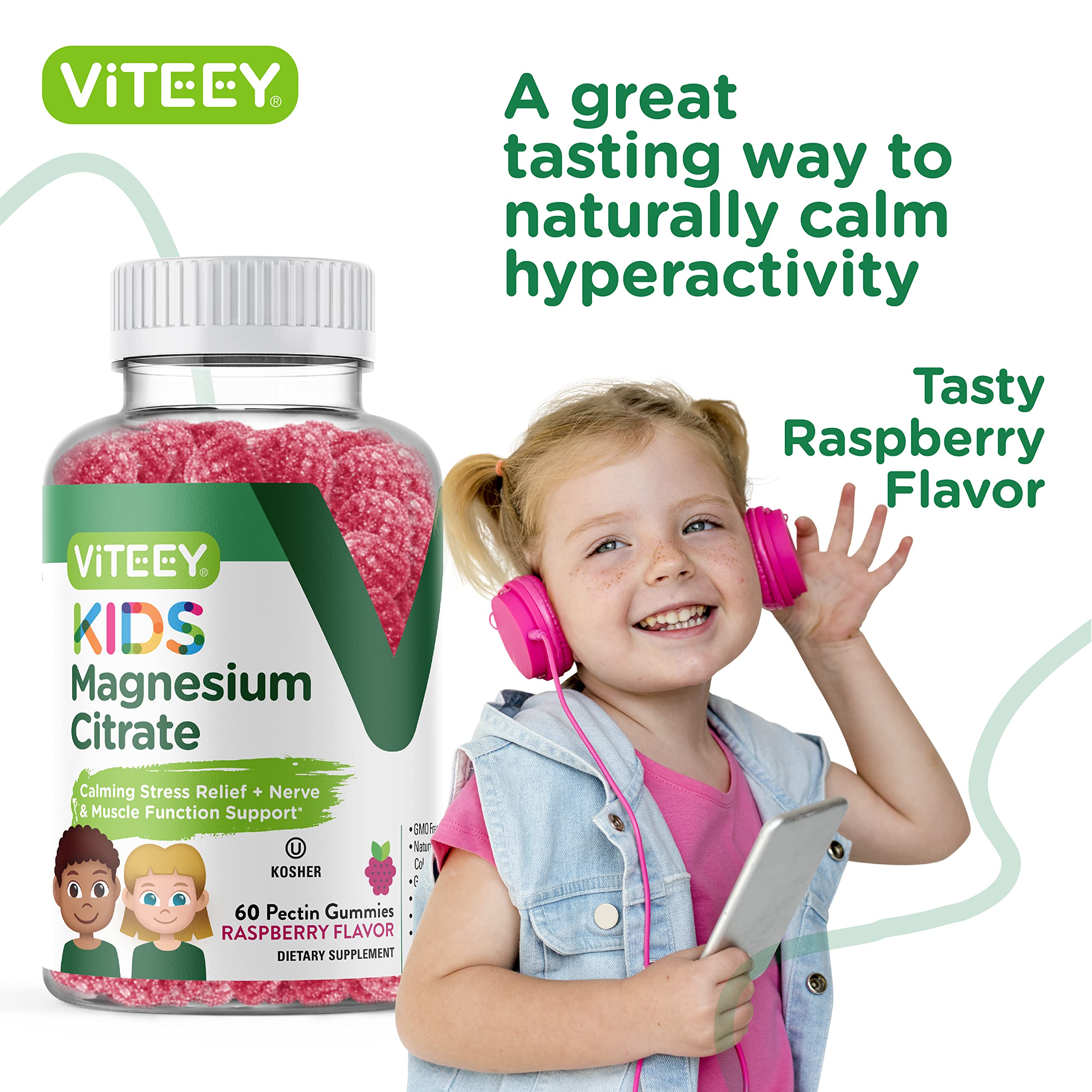 Foto 7 pulgar | [gomitas] Citrato De Magnesio Viteey, 66 Mg, Para Niños, 60 Unidades - Venta Internacional.
