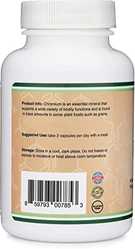 Foto 4 pulgar | Suplemento De Picolinato De Cromo Double Wood 1000 Mcg 300 Cápsulas - Venta Internacional.