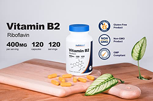 Foto 4 pulgar | Suplemento Nutricost De Vitamina B2 (riboflavina) 400 Mg 120 Cápsulas - Venta Internacional.