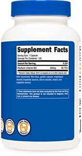 Foto 7 | Suplemento Nutricost De Vitamina B2 (riboflavina) 400 Mg 120 Cápsulas - Venta Internacional.