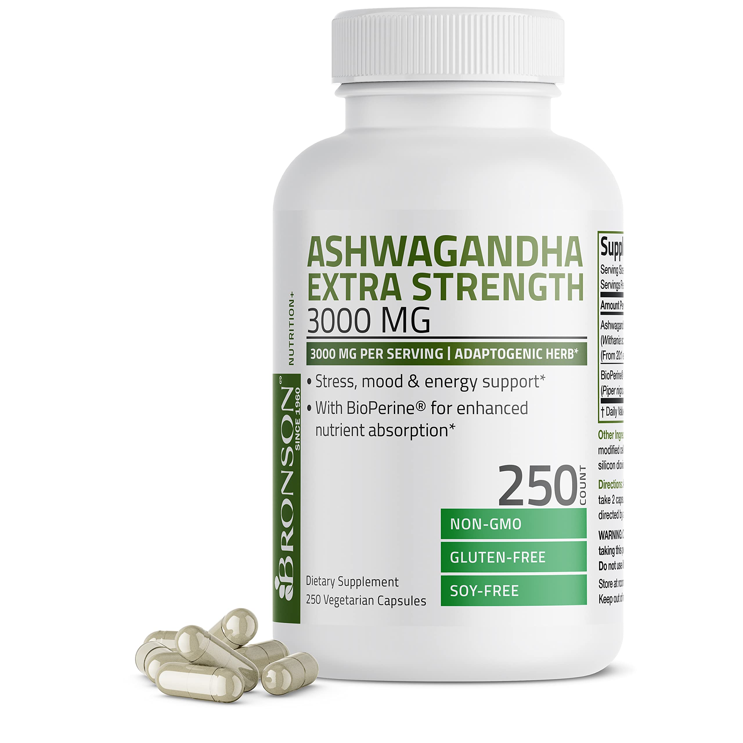 Suplemento Bronson Ashwagandha Extra Strength 3000 Mg - Venta Internacional.