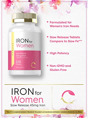 Foto 3 | Suplemento De Hierro Carlyle Para Mujeres 45 Mg 200 Tabletas - Venta Internacional.