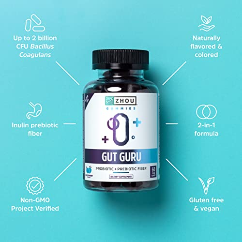 Foto 5 pulgar | Suplemento De Prebióticos Y Probióticos Gut Guru De Zhou Nutrition - Venta Internacional.