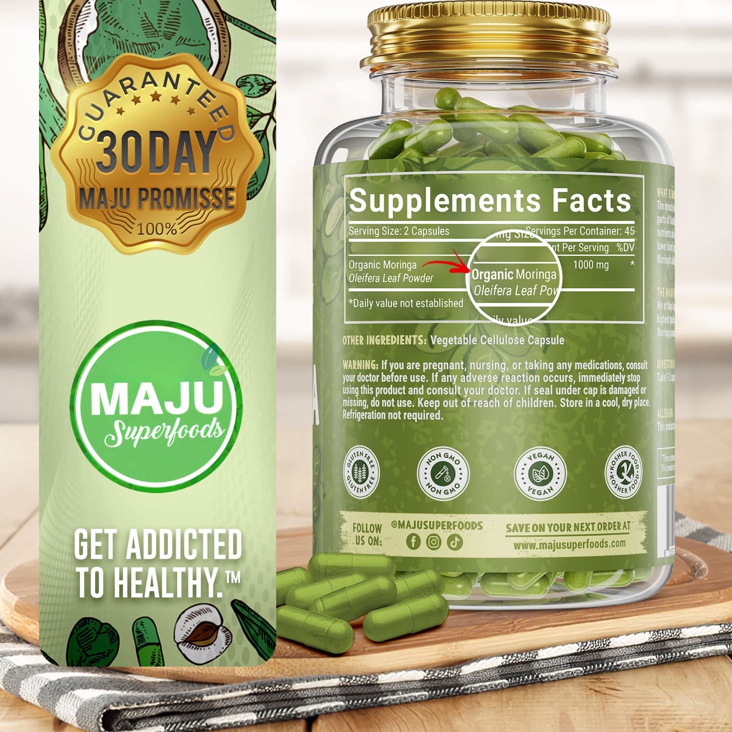 Foto 4 pulgar | Suplemento: Cápsulas De Moringa Orgánica Maju Superfoods - Venta Internacional.