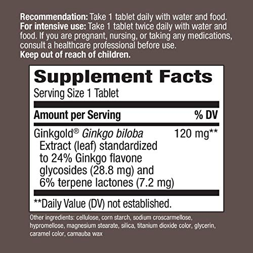 Foto 4 pulgar | Suplemento Nature's Way Ginkgold Max Advanced Ginkgo 60 Comprimidos - Venta Internacional.