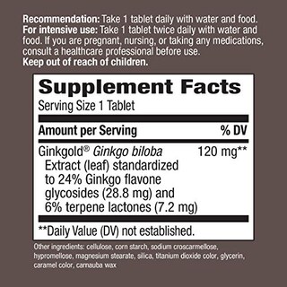 Foto 3 | Suplemento Nature's Way Ginkgold Max Advanced Ginkgo 60 Comprimidos - Venta Internacional.