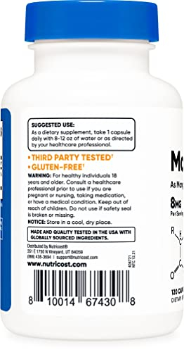 Foto 4 pulgar | Suplemento Nutricost Manganeso Quelado 8 Mg 120 Cápsulas - Venta Internacional.
