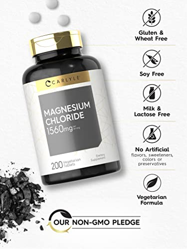 Foto 5 pulgar | Suplemento Carlyle De Cloruro De Magnesio 1560 Mg 200 Tabletas - Venta Internacional.