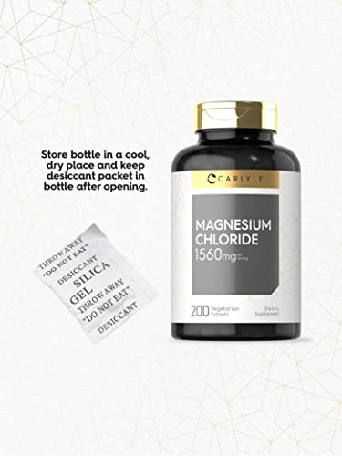 Foto 8 pulgar | Suplemento Carlyle De Cloruro De Magnesio 1560 Mg 200 Tabletas - Venta Internacional.