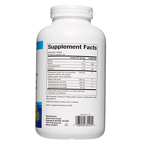 Foto 5 pulgar | Complemente Natural Factors Rxomega-3 Con Dha Y Epa 240 Soft - Venta Internacional.