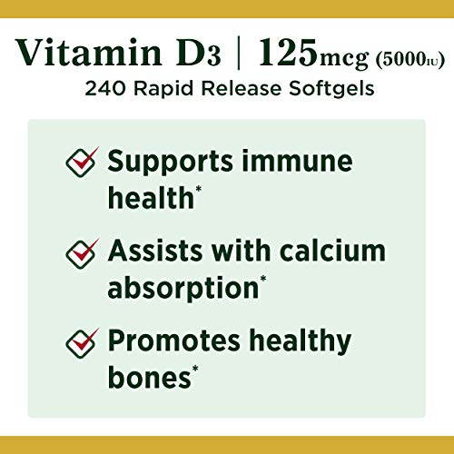 Foto 5 | Suplemento De Vitamina D3 De Nature's Bounty, 125 Mcg (5000 Ui), 240 G - Venta Internacional.