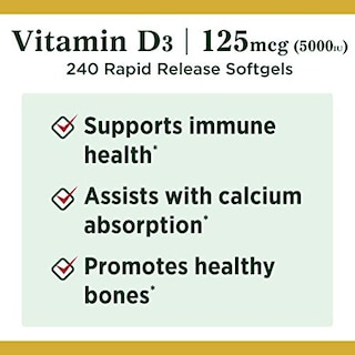 Foto 5 | Suplemento De Vitamina D3 De Nature's Bounty, 125 Mcg (5000 Ui), 240 G - Venta Internacional.